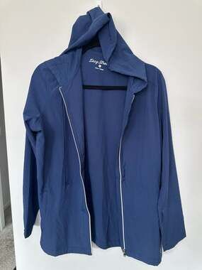 Easy Stretch Long Sleeve Zip-Front Hoodie Blue Jacket